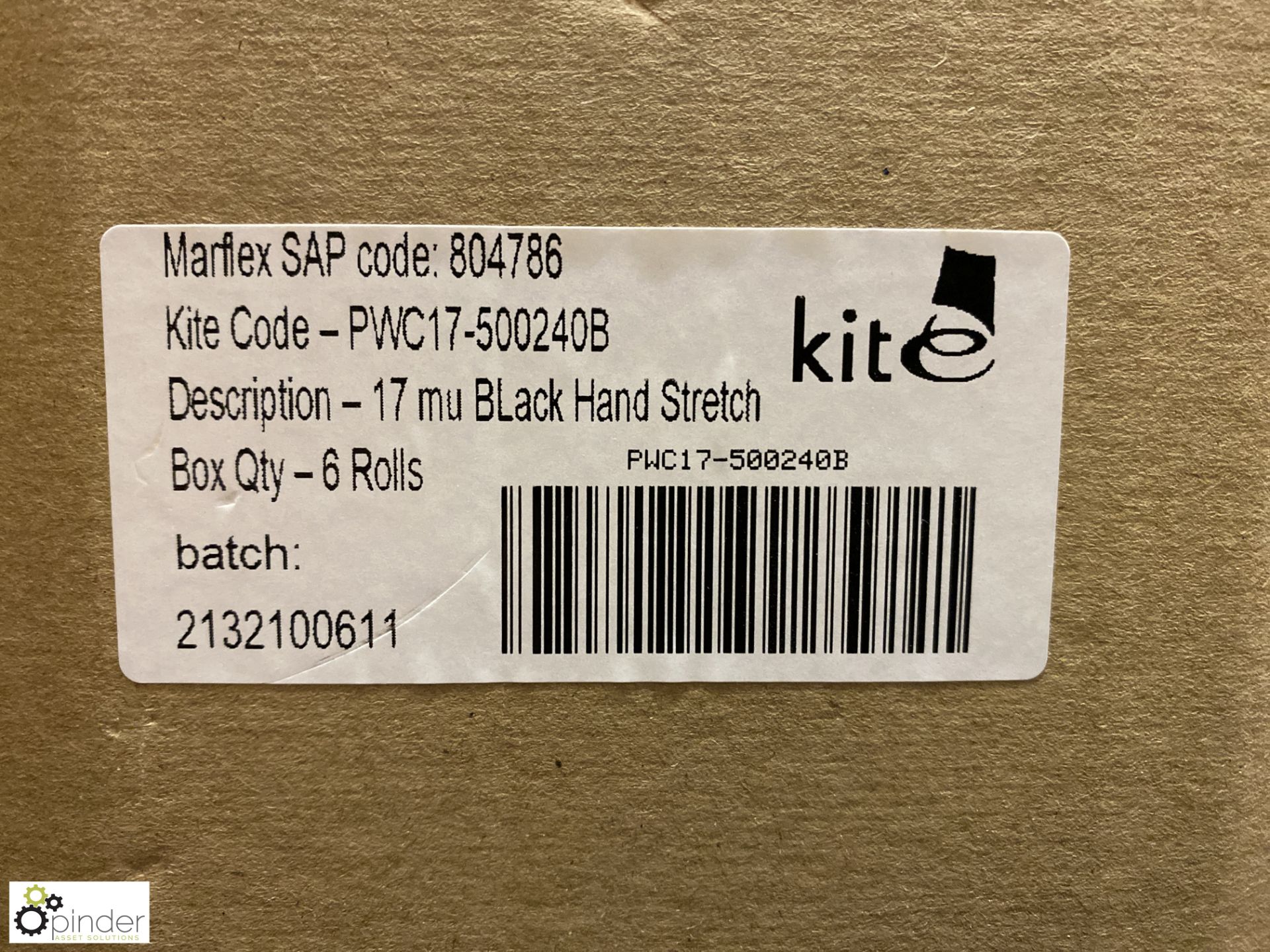 2 boxes Kite black Stretch Wrap, 17m, 6 rolls per box - Image 2 of 4