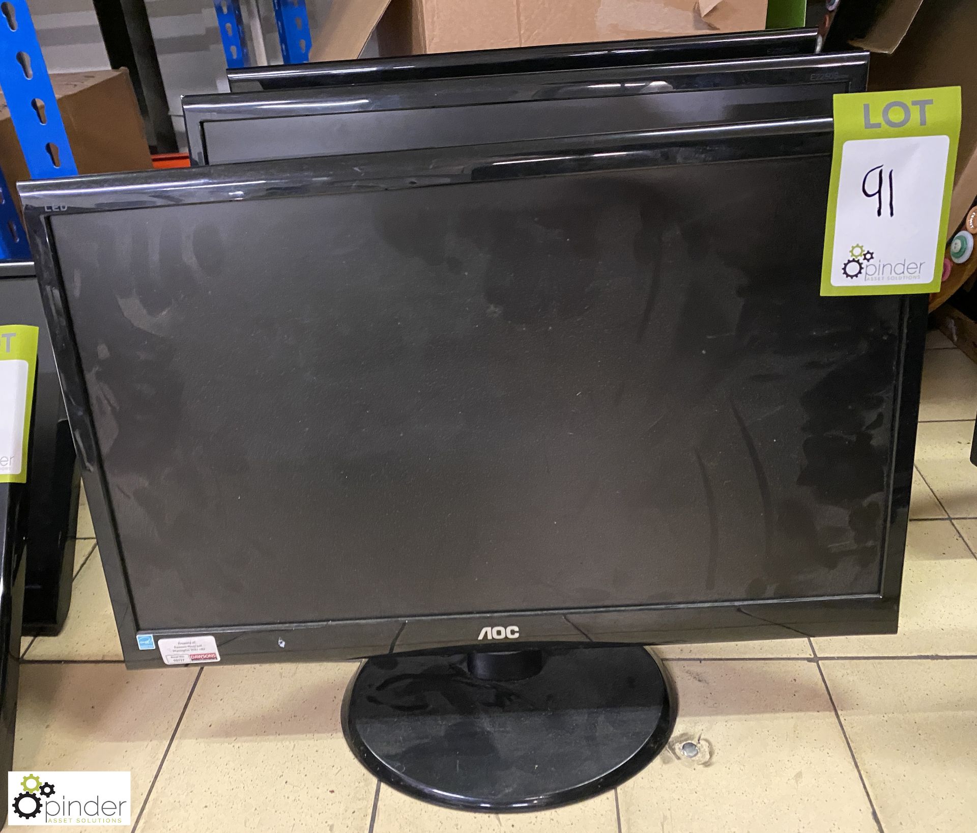 3 AOC E22505 Flat Panel Monitors, with stands - Image 2 of 4