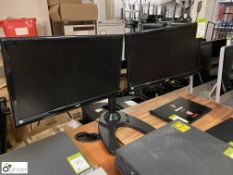 2 AOC E22505 wide screen wide panel Monitors, with single stand