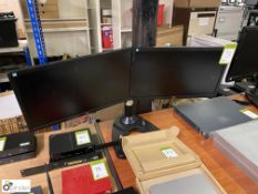 2 AOC 12276VWM wide screen wide panel Monitors, with single stand