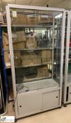 Mobile glazed illuminated Display Cabinet, 1000mm x 450mm x 2050mm, with shelves