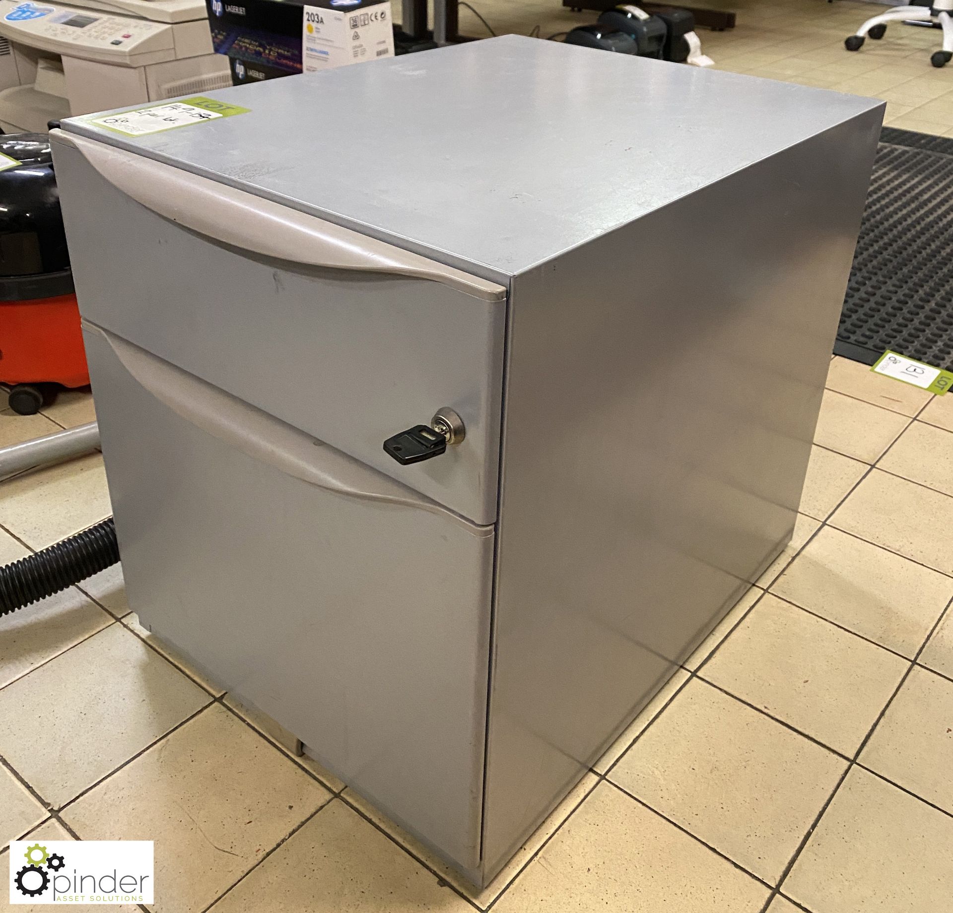 Pair steel 2-drawer Pedestals, grey, 420mm x 515mm x 500mm - Image 2 of 3