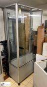Mobile glazed illuminated Display Cabinet, 1000mm x 450mm x 2050mm, with shelves