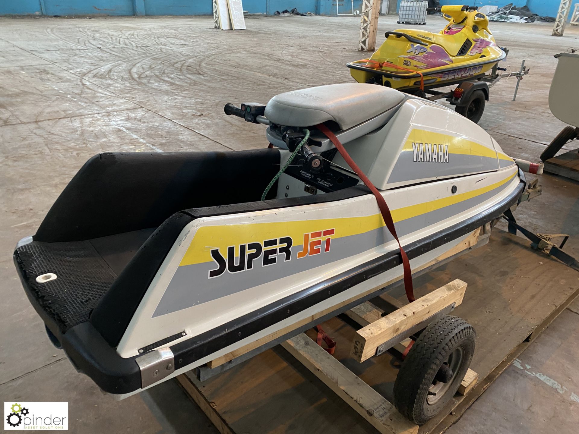 Yamaha Super Jet Jet Ski, serial number YAMA2637CO9, with single axle trailer (Location Carlisle - Image 4 of 8