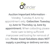 Auction Important Information - Viewing: Tuesday 6 June by appointment only; Collection: Tuesday