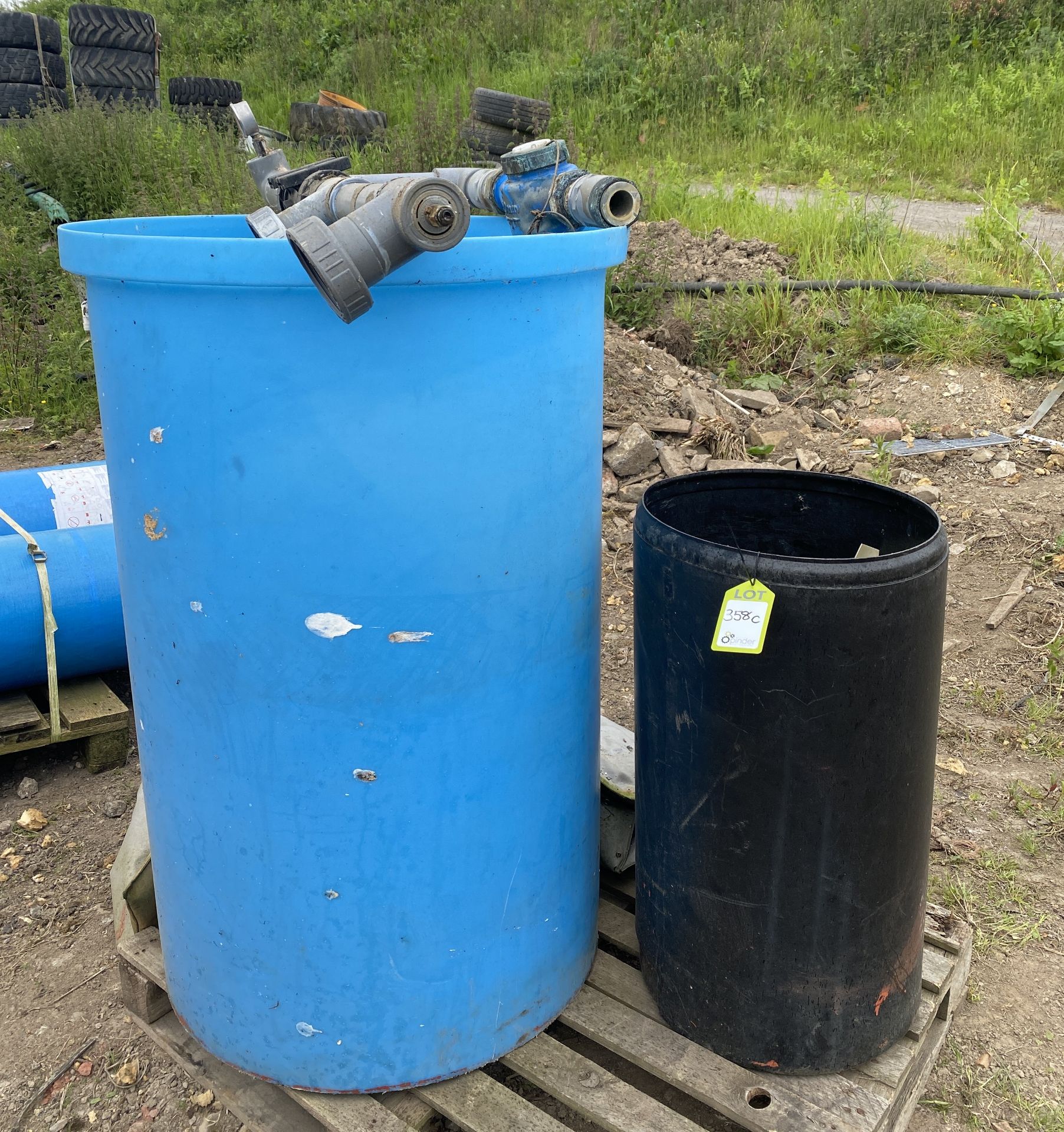 2 Plastic Tanks, plastic Pipework and Flow Meter (