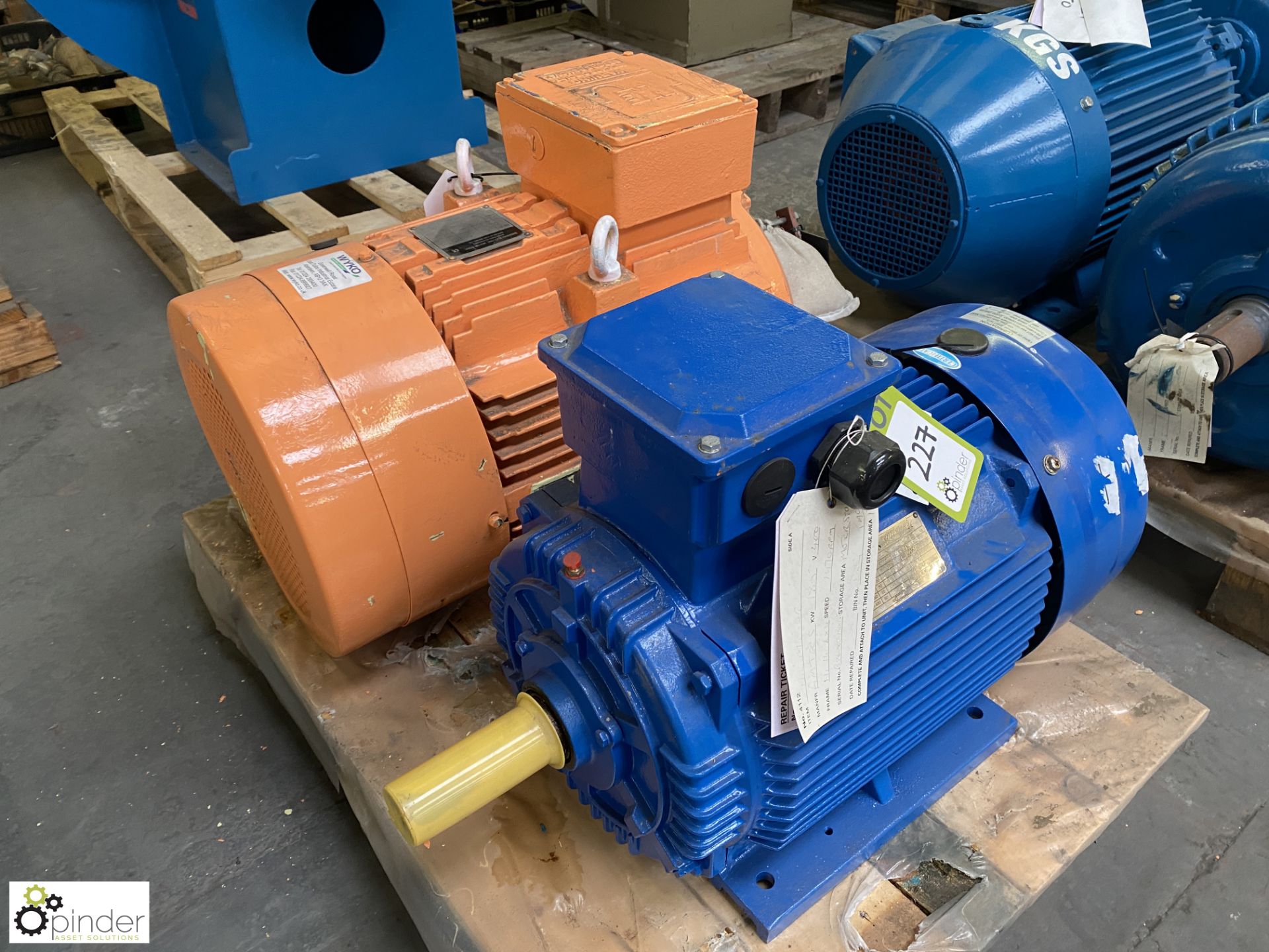 Western Electric 22kw Electric Motor and Amtecs HD160X4 18.5kw Electric Motor, 1470rpm (Location