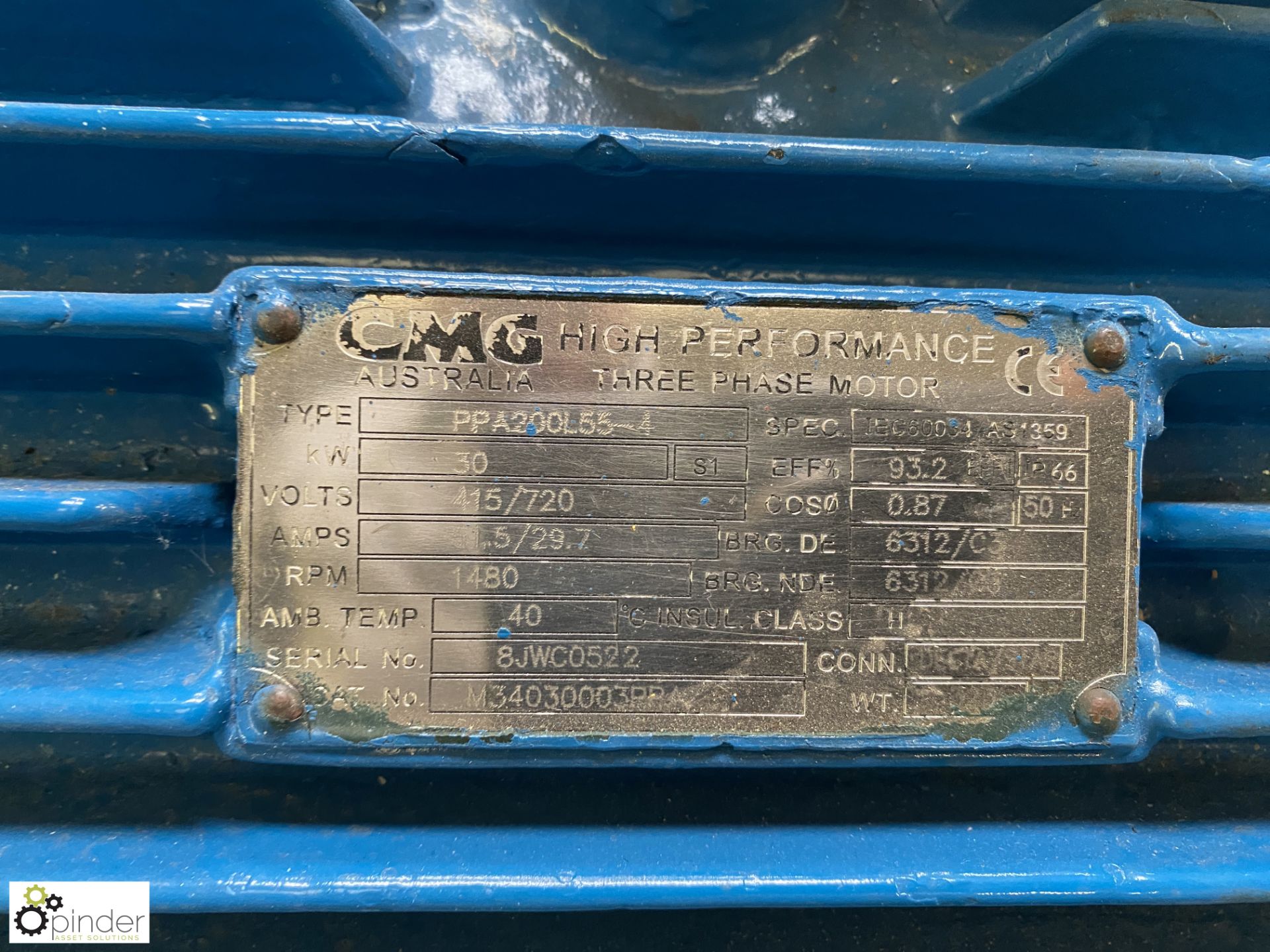 CMG PPA200L-55-4 30kw Electric Motor, 1480rpm (Location Carlisle Site 1) - Image 3 of 4