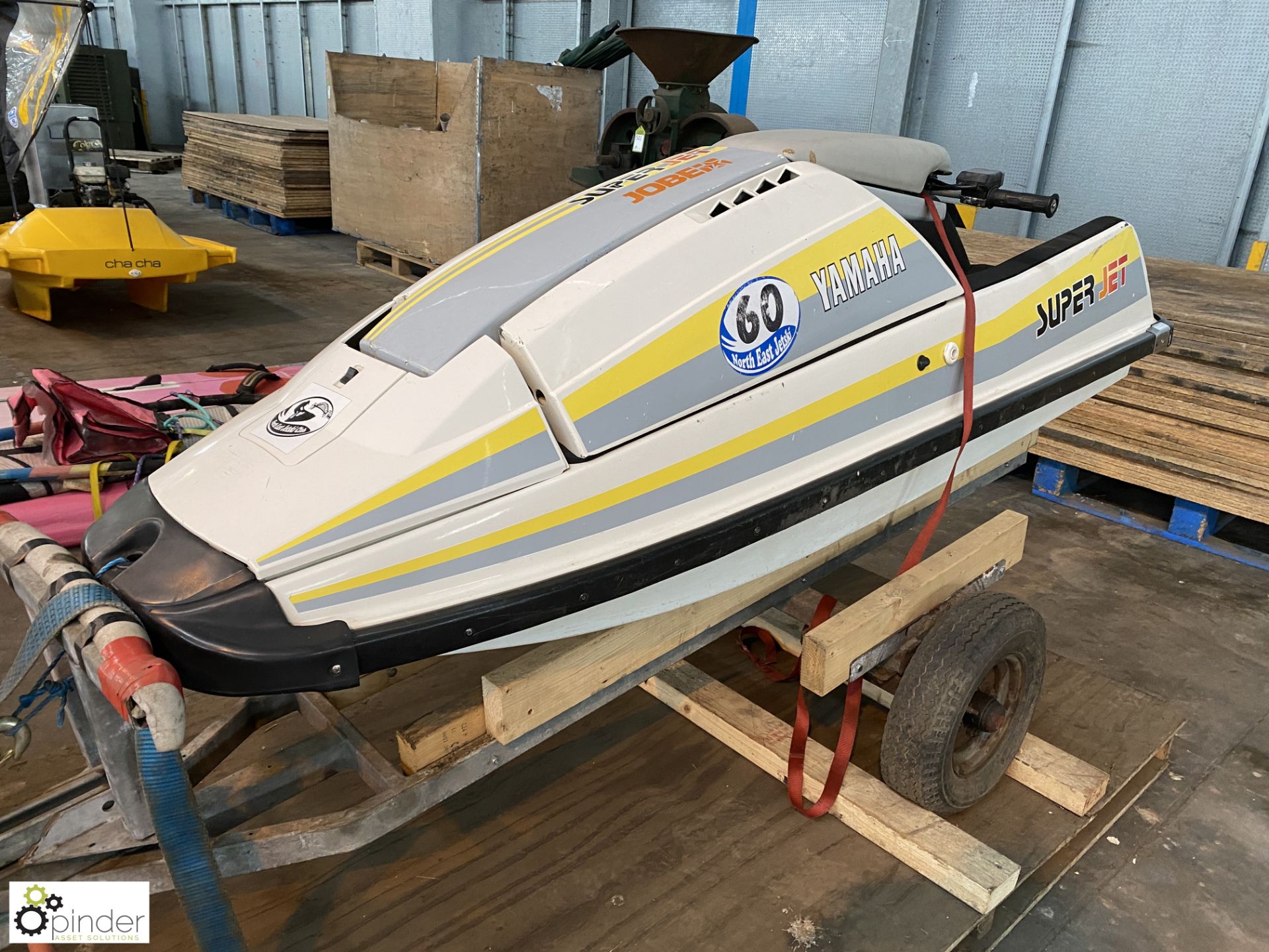 Yamaha Super Jet Jet Ski, serial number YAMA2637CO9, with single axle trailer (Location Carlisle