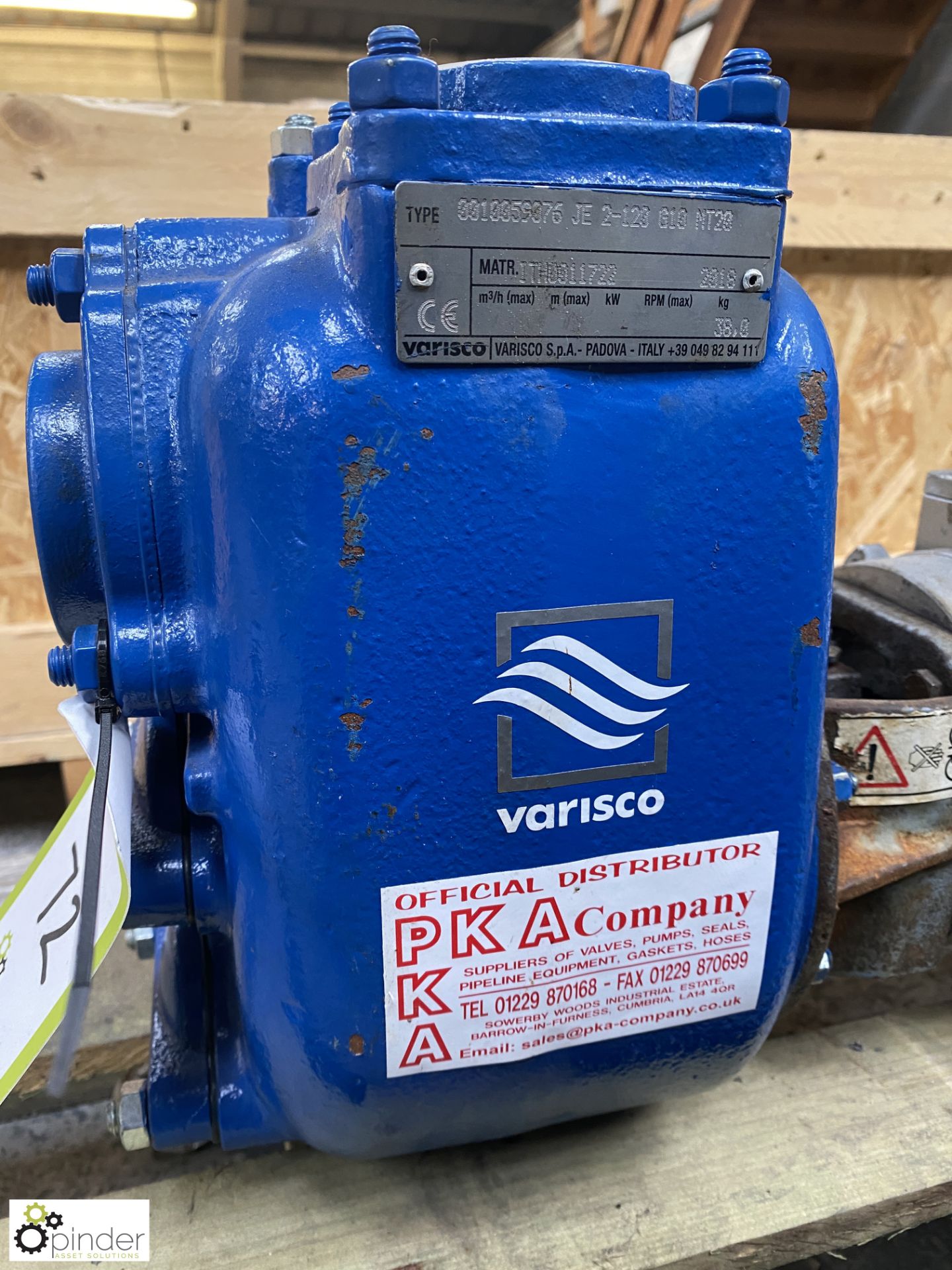 Varisco 0010059076 JE2-120 G10MT20 Pump, year 2017, with 2.2kw electric motor, 284rpm (Location - Image 2 of 5