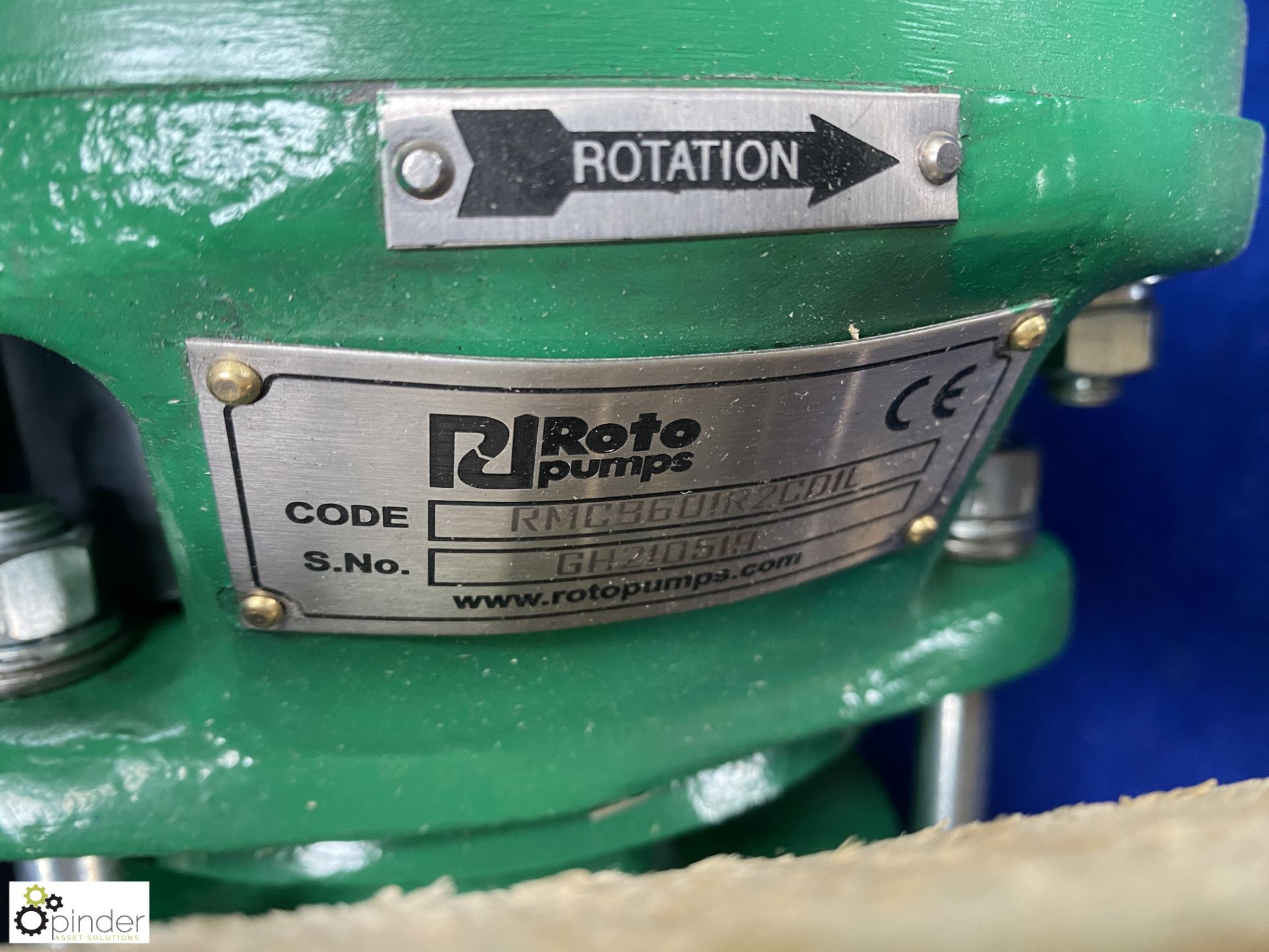Roto Pumps RMCB601R2CD1L Positive Displacement Pump, serial number GH210519, with Nord SK572.IF- - Image 6 of 8