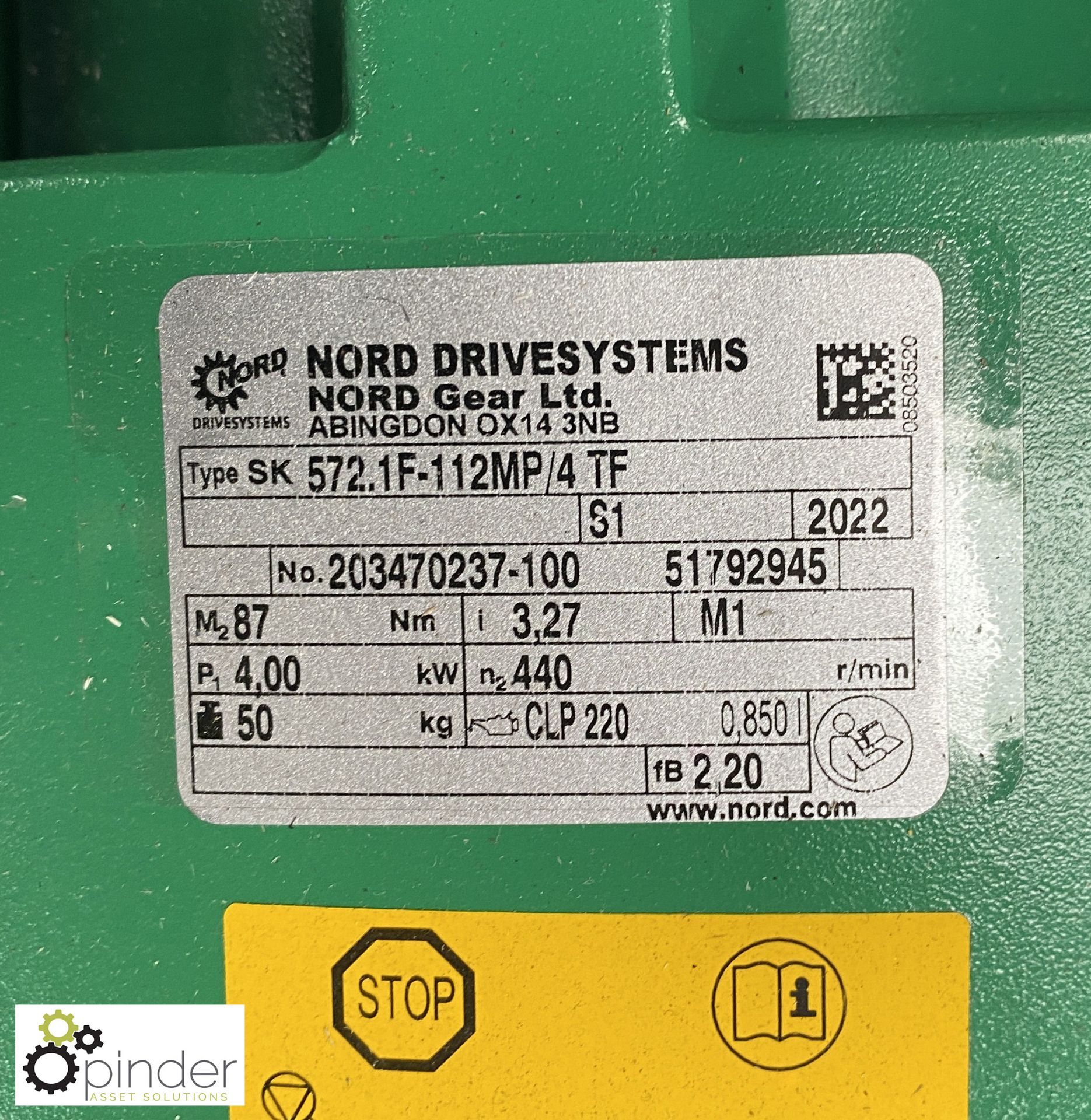 Roto Pumps RMCB601R2CD1L Positive Displacement Pump, serial number GH210519, with Nord SK572.IF- - Image 5 of 8