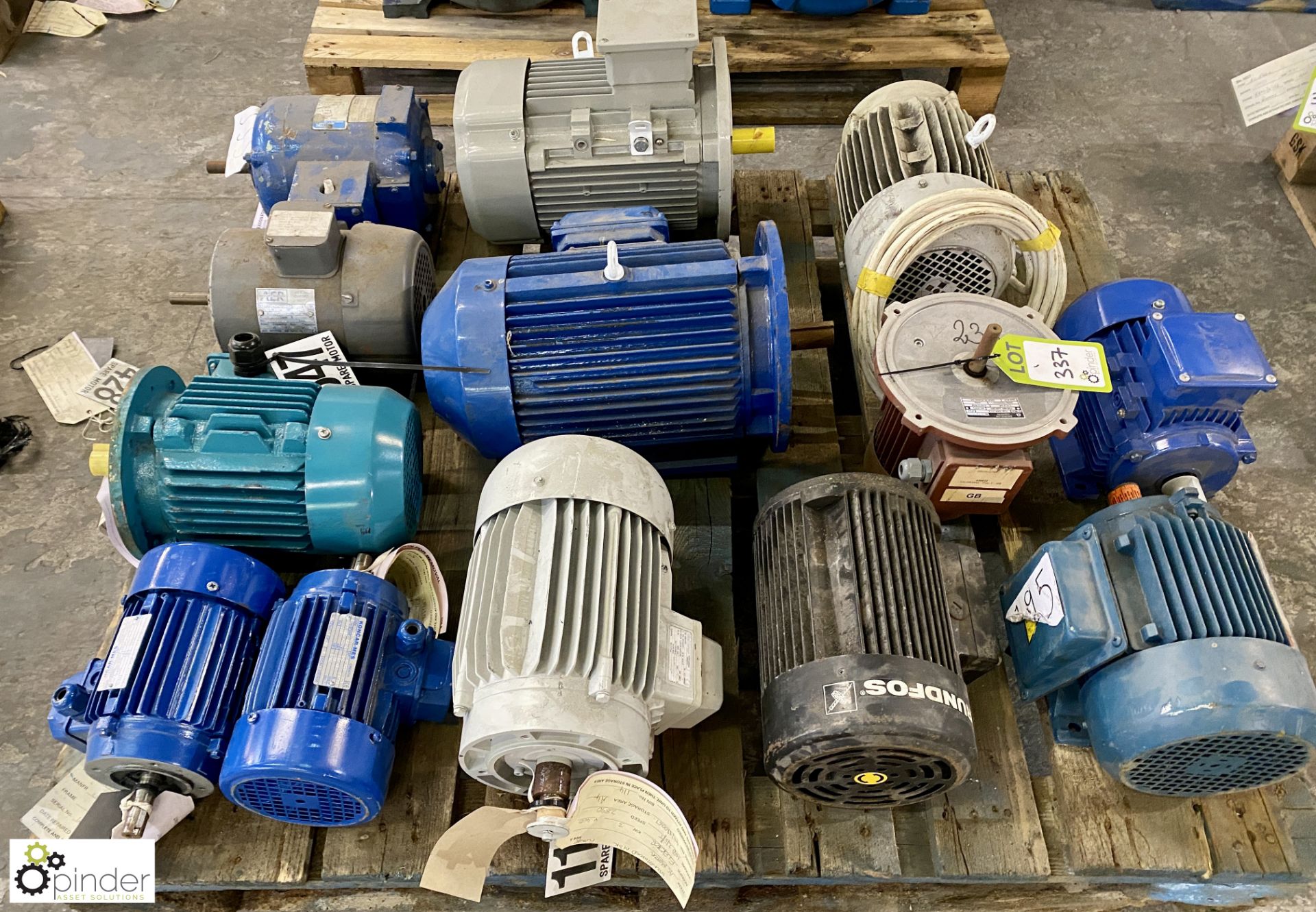 13 various Electric Motors, to pallet (Location Carlisle Site 1)