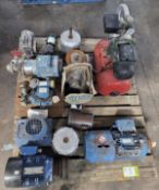 13 various Motors and Pumps, to pallet (Location C