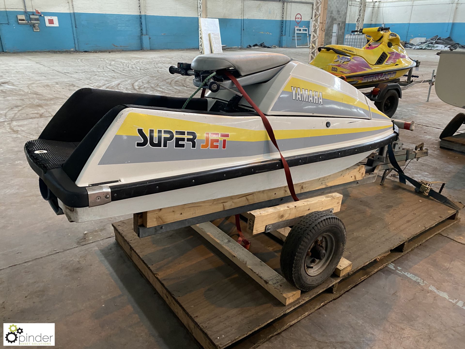 Yamaha Super Jet Jet Ski, serial number YAMA2637CO9, with single axle trailer (Location Carlisle - Image 3 of 8