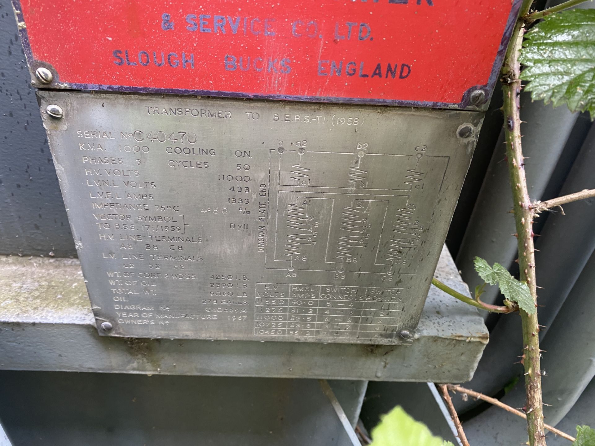 Lindley Thompson 1000kva Transformer (Location Bra - Image 5 of 7