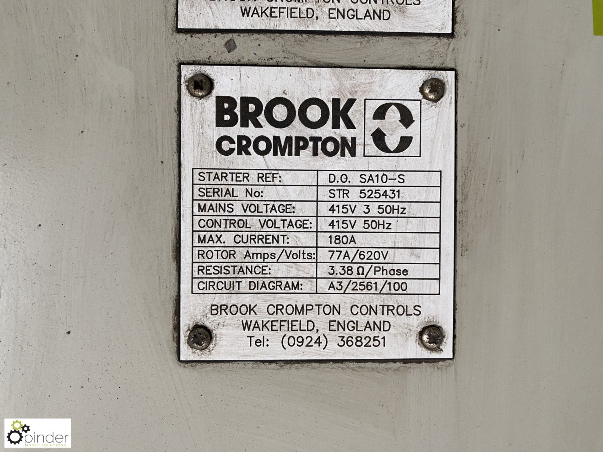 Brook Crompton slip ring Motor Starter, 90kw (Location Carlisle Site 2) - Image 2 of 5