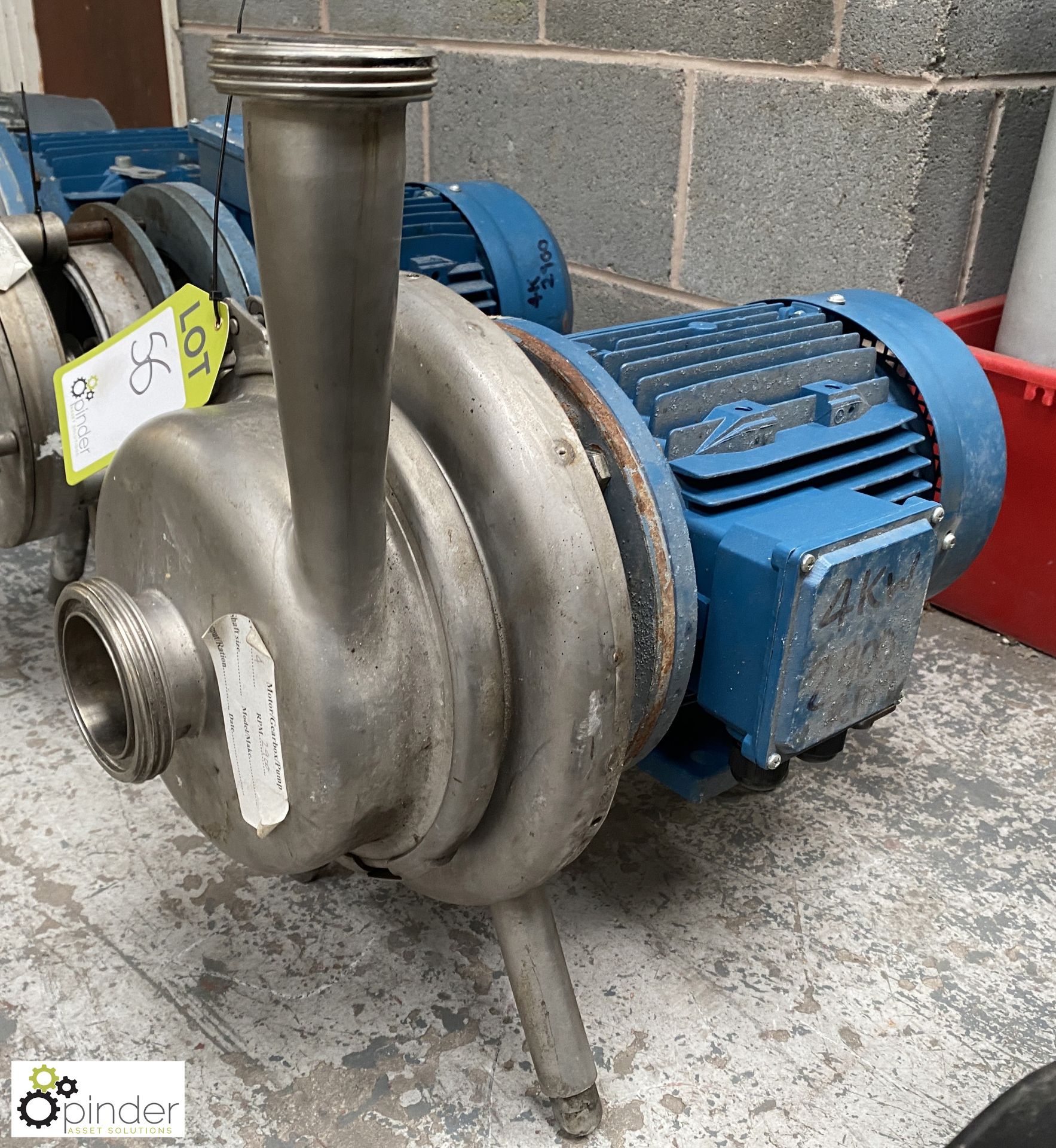 APV W-30/25-220 stainless steel Centrifugal Dairy Pump, with 4kw motor (Location Carlisle Site 1)