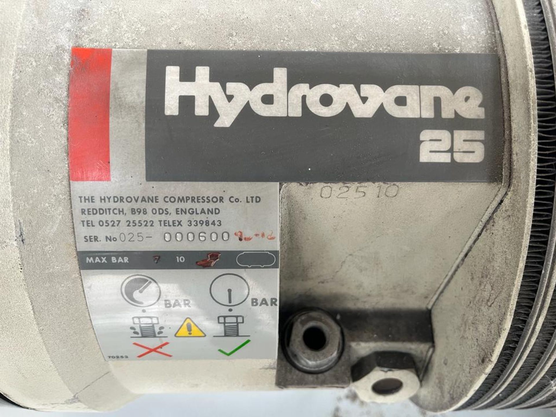 Hydrovane 25 Air Compressor, 4kw, with 200litre ho - Image 5 of 7