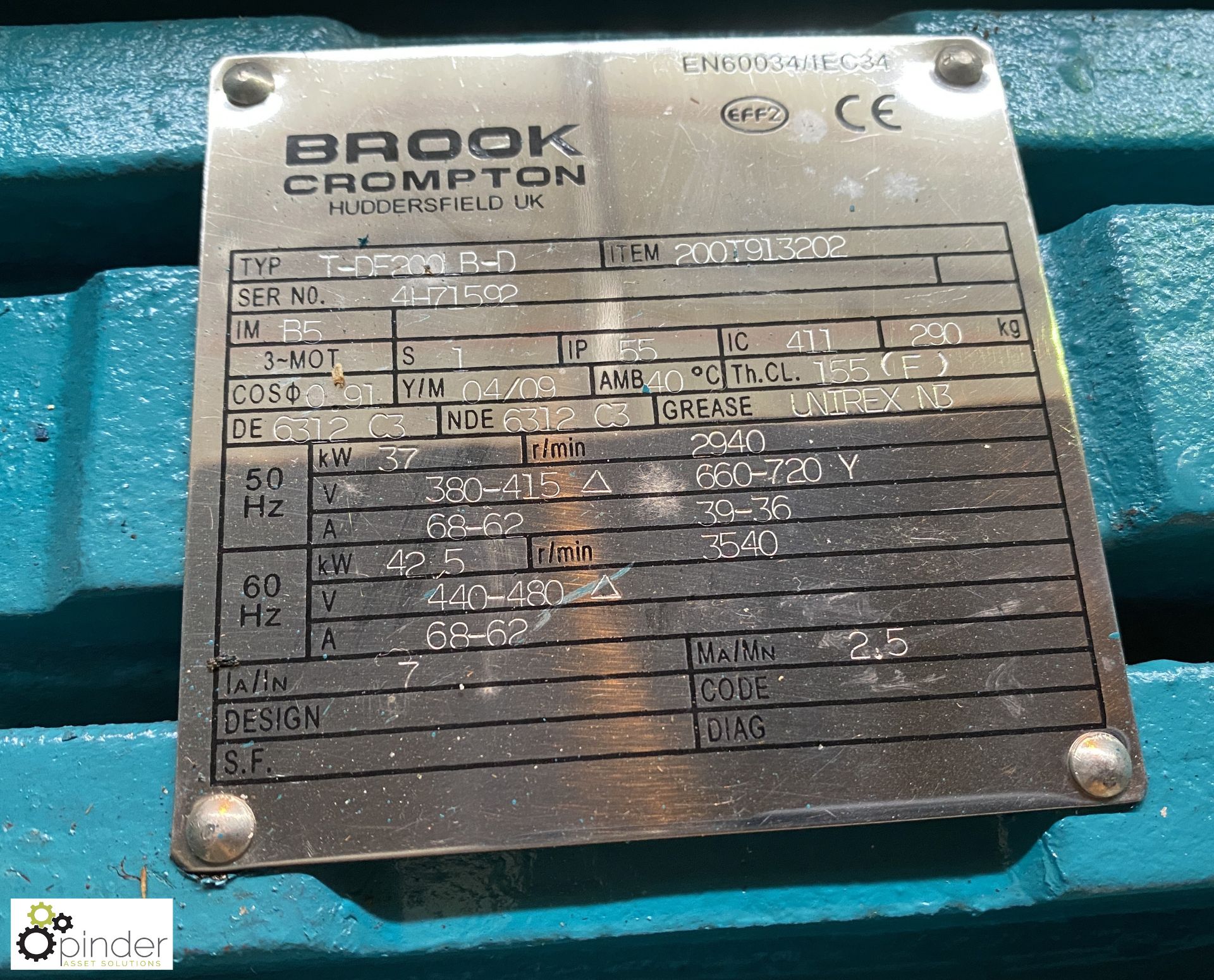 Brook Crompton T-DF200LB-D 37kw Electric Motor, 2940rpm, unused (Location Carlisle Site 2) - Image 3 of 4