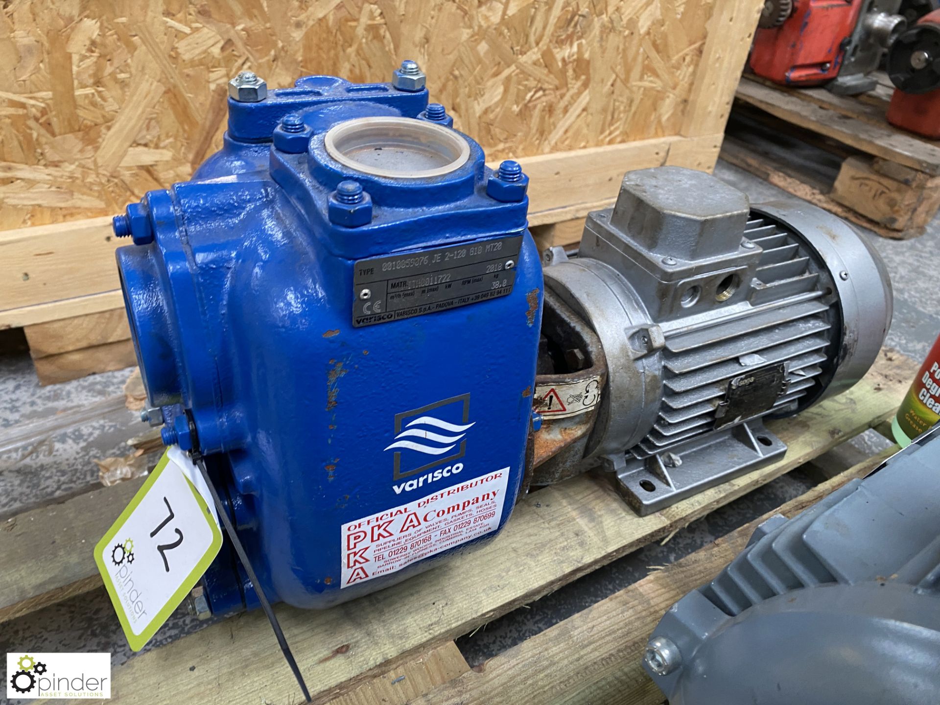 Varisco 0010059076 JE2-120 G10MT20 Pump, year 2017, with 2.2kw electric motor, 284rpm (Location