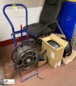 Band Strapper with trolley, Tensioner/Cleat Crimper and 2 full rolls Nylon Strapping (LOCATION: