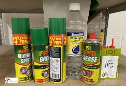 Quantity Super Grease Lubrication Spray, Glue, etc (LOCATION: Penistone)