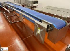 Stainless steel mesh type Conveyor, 4800mm x 500mm, 400volts (Lift Out Fee: £30 plus VAT)
