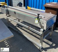 Stainless steel Slat Conveyor, 1950mm x 500mm, 400volts, with motor (Lift Out Fee: £20 plus VAT)