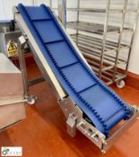 Icon stainless steel inclined Belt Conveyor, 1500mm x 250mm x 1150mm (Lift Out Fee: £20 plus VAT)