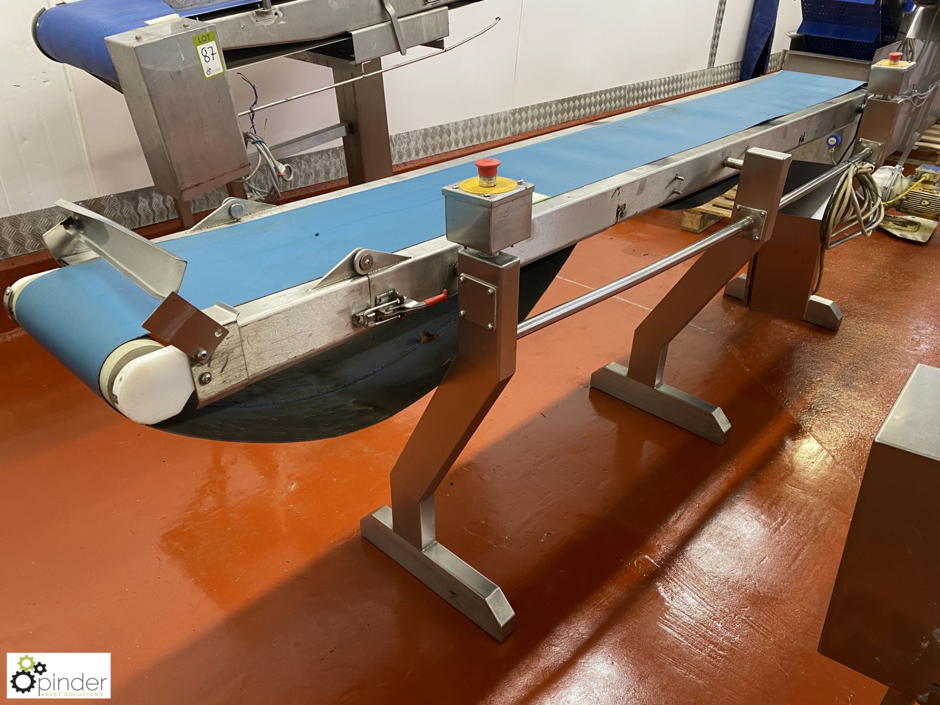 Stainless steel Belt Conveyor, 2800mm x 300mm, 240volts (Lift Out Fee: £30 plus VAT)