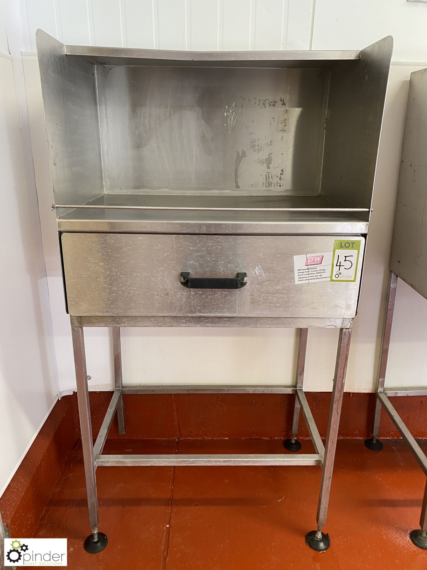 Stainless steel Inspection Booth, with drawer, 750mm x 800mm x 1460mm (Lift Out Fee: £10 plus VAT)