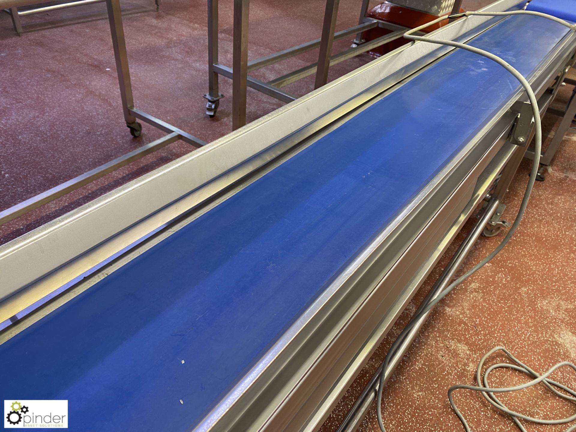 Stainless steel Feed Conveyor, 2400mm x 210m, with control panel, 240volts (Lift Out Fee: £20 plus - Image 3 of 6