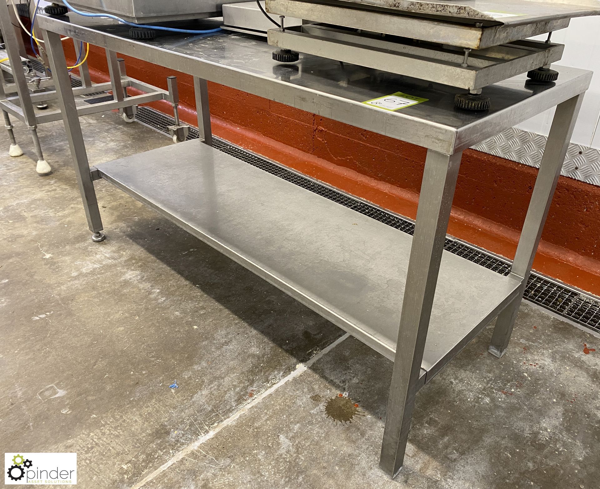 Stainless steel Preparation Table, 1500mm x 600mm x 830mm, with under shelf (Lift Out Fee: £10 - Image 2 of 3