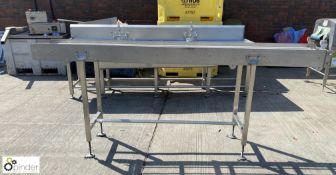 Stainless steel Conveyor Table, 2650mm x 360mm, no belt or motor (Lift Out Fee: £10 plus VAT)
