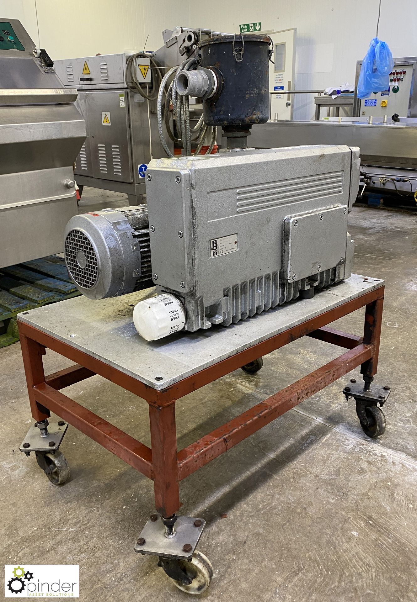 Busch RA 6160-C-401 QLXX Vacuum Pump, mounted on mobile stand (Lift Out Fee: £10 plus VAT) - Image 5 of 6