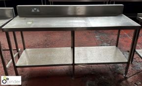 Stainless steel Preparation Table, 1800mm x 700mm x 920mm, with under shelf and integrated power