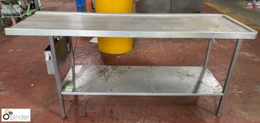 Stainless steel Unload Table, for dishwasher, 1890mm x 610mm x 890mm