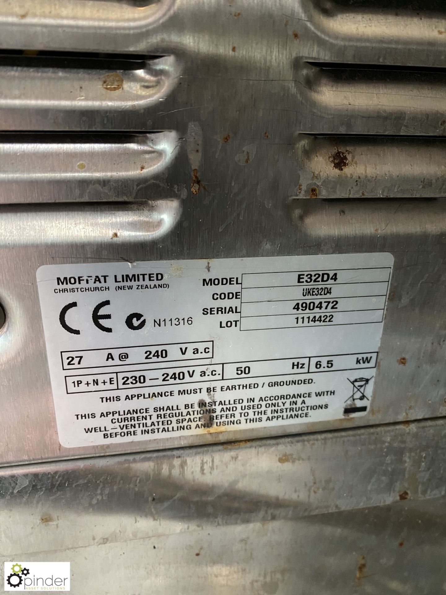 Blueseal Turbo Fan ES2-D4 PM84 Double Oven, 740mm x 810mm x 1560mm - Image 5 of 10