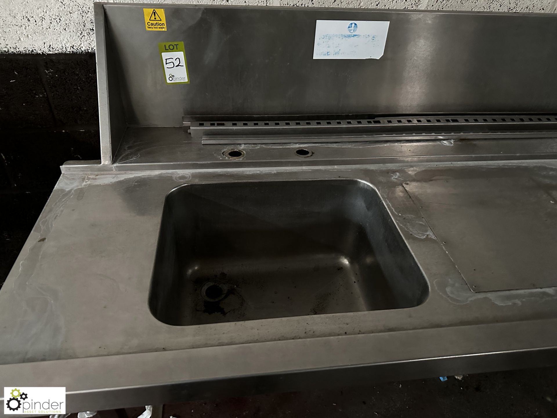Stainless steel Wash Down Sink, 1690mm x 830mm x 910mm, with bin shoot - Image 2 of 5