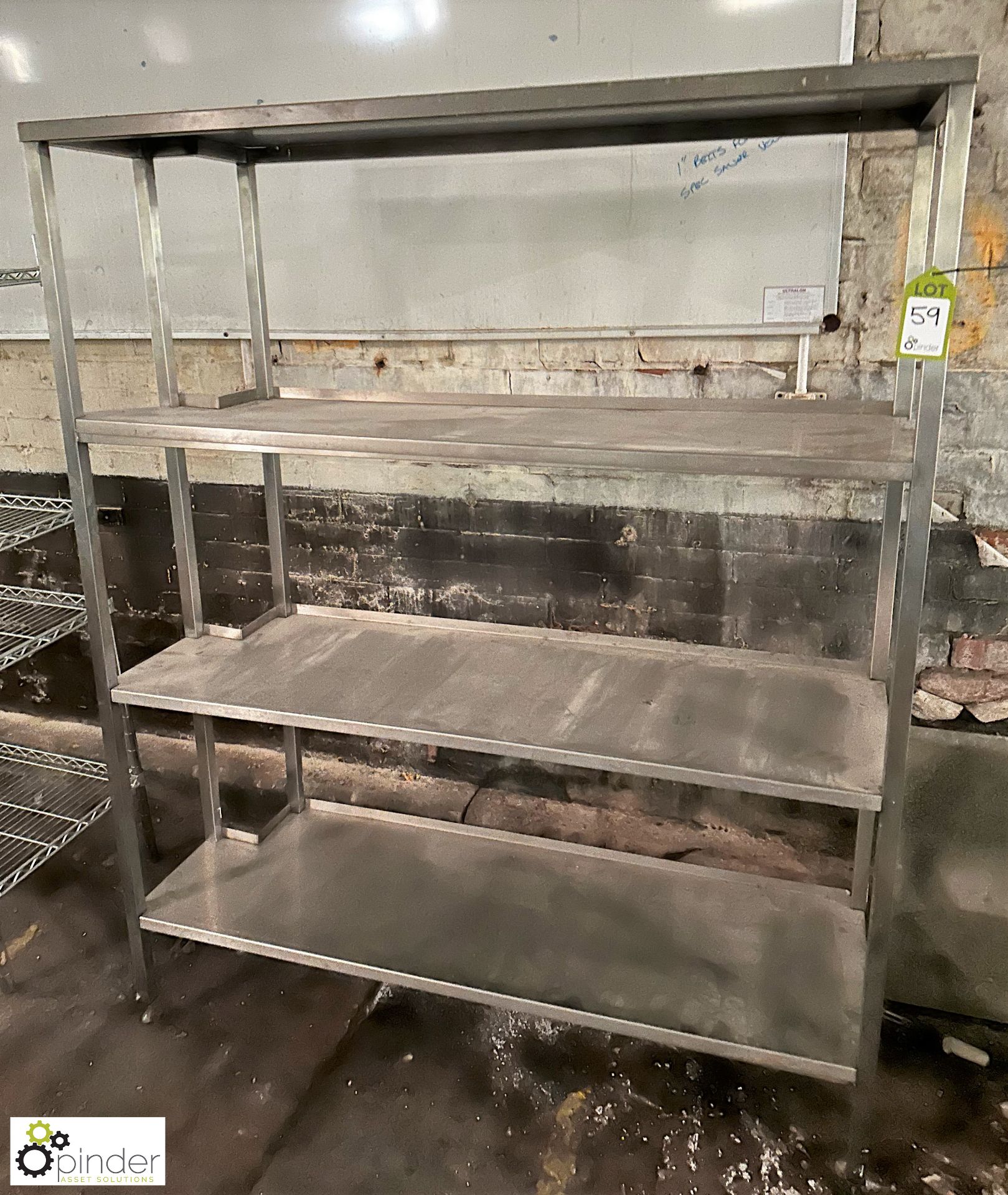 Stainless steel 4-shelf Rack, 1480mm x 490mm x 1840mm - Image 2 of 3