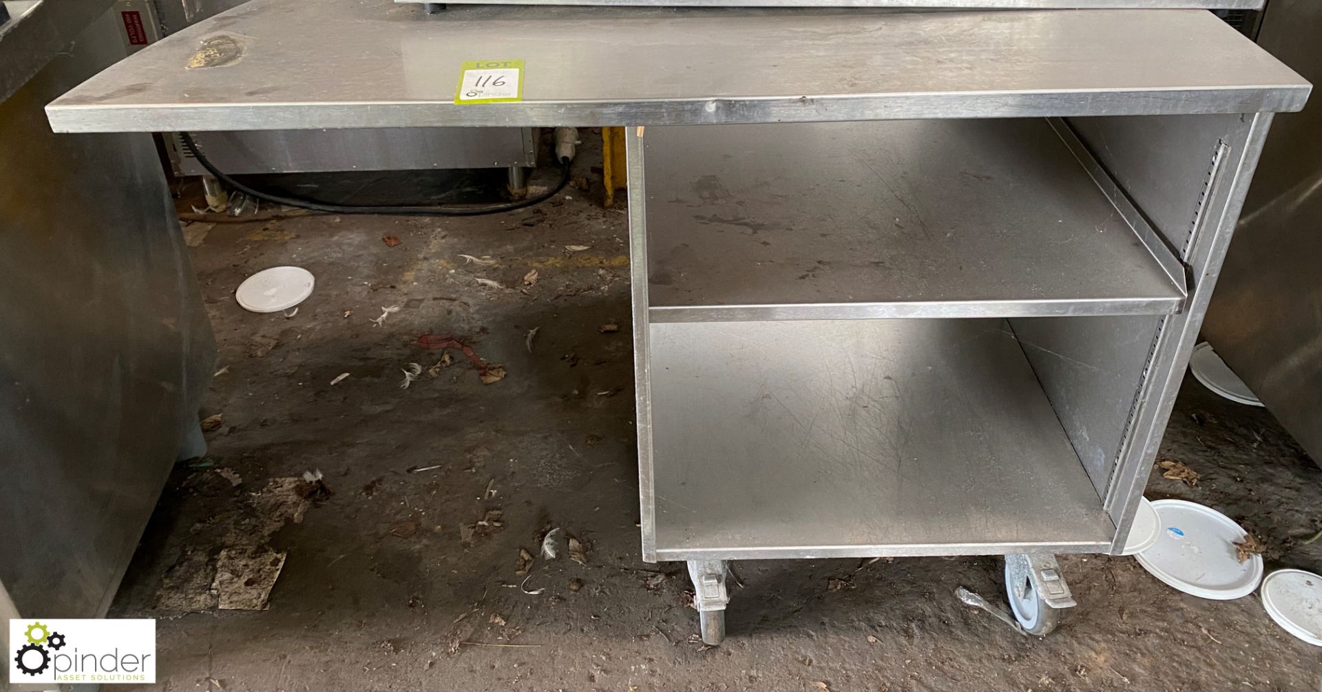 Stainless steel mobile shaped top Cupboard