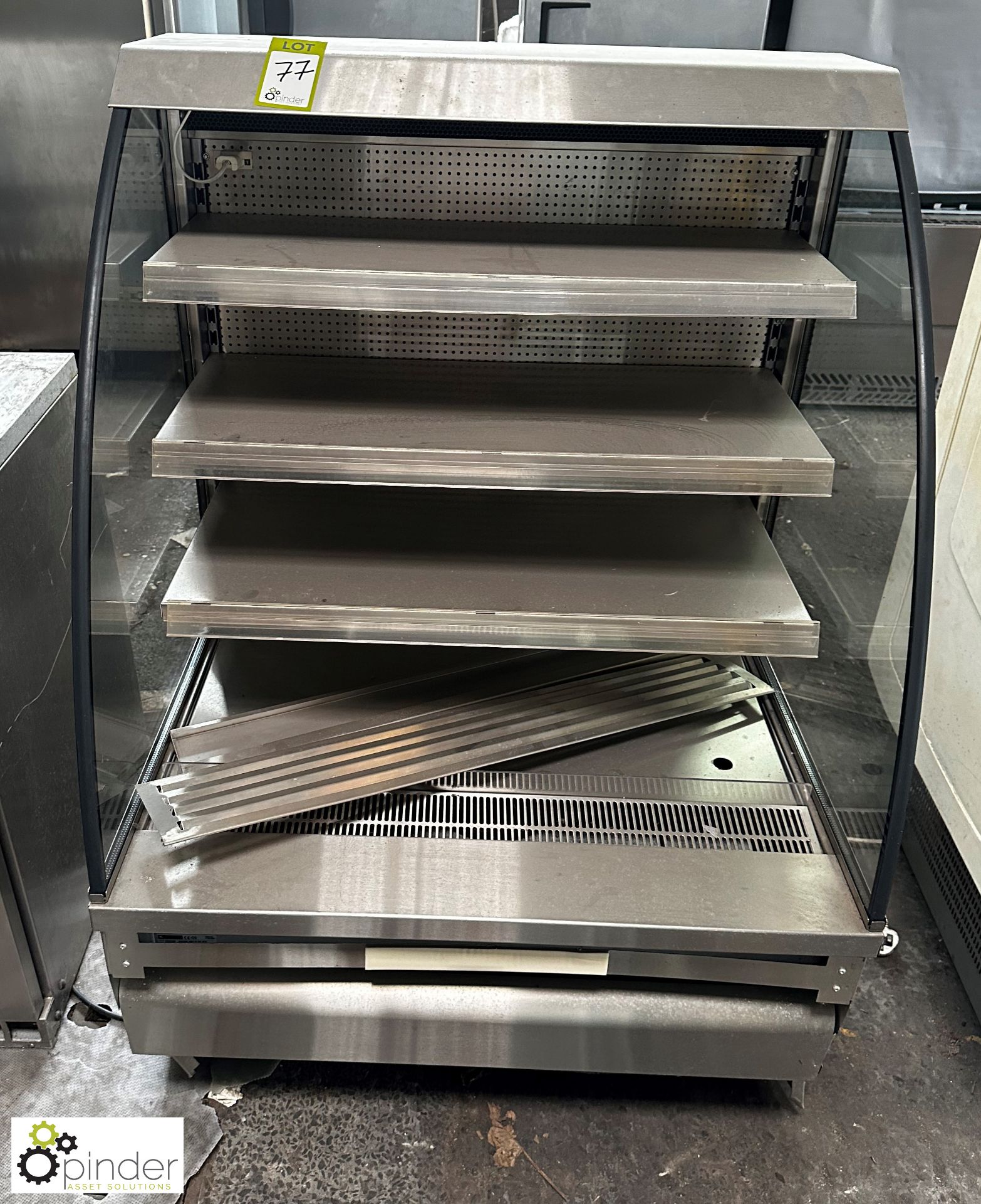 Stainless steel Display Fridge, 880mm x 760mm x 1300mm