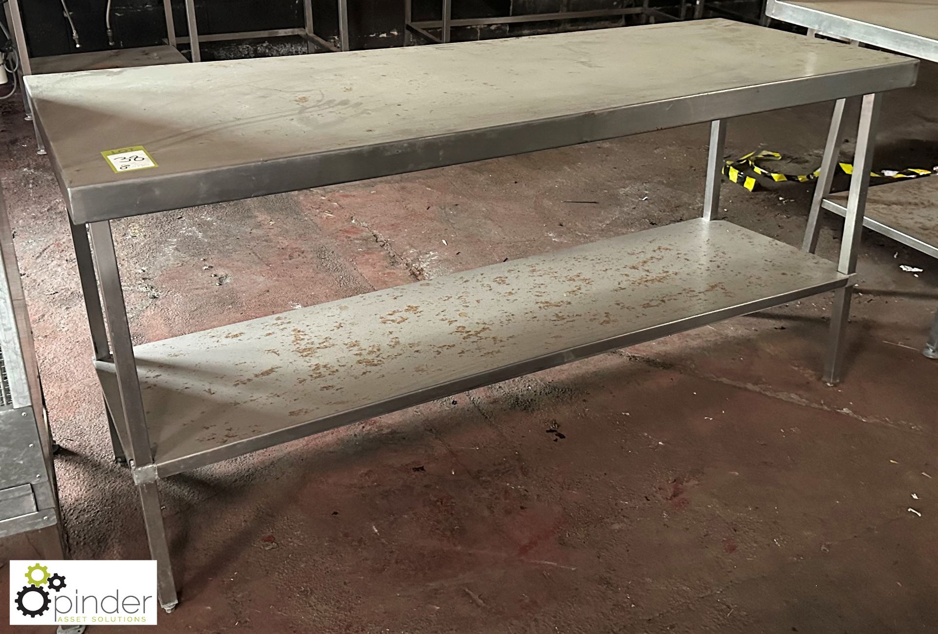 Stainless steel Preparation Table, 1800mm x 650mm x 880mm, with under shelf - Image 2 of 3