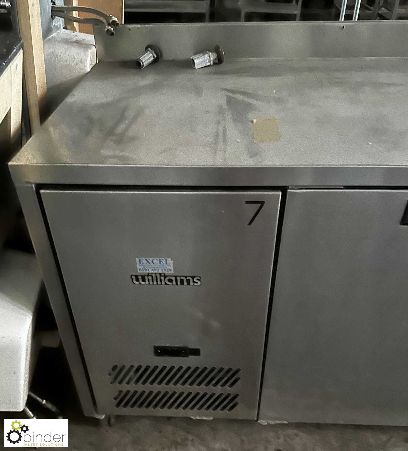 Williams stainless steel mobile 3-door Fridge Counter, 1880mm x 660mm x 860mm (spares or repairs) - Image 2 of 4