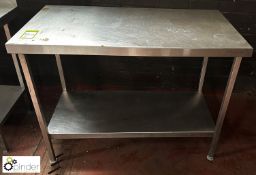 Stainless steel Preparation Table, 1200mm x 640mm x 900mm, with under shelf