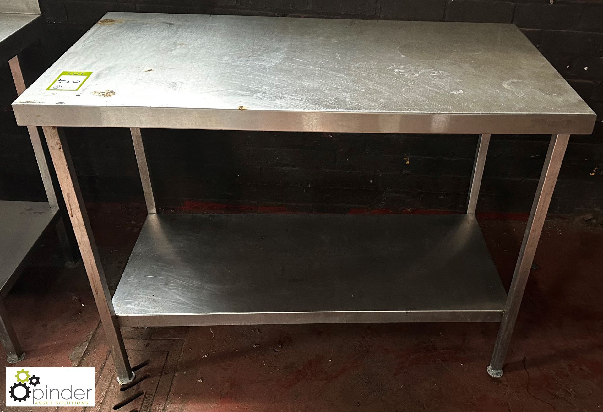 Stainless steel Preparation Table, 1200mm x 640mm x 900mm, with under shelf