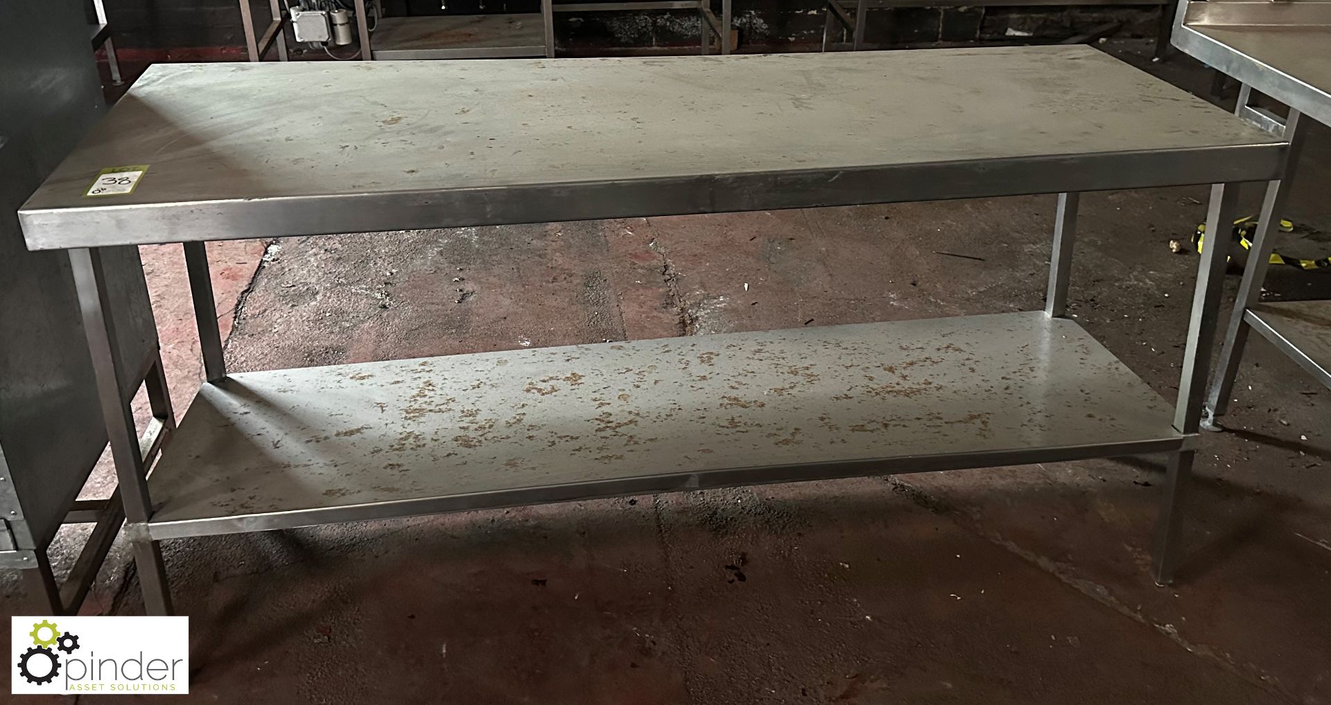 Stainless steel Preparation Table, 1800mm x 650mm x 880mm, with under shelf