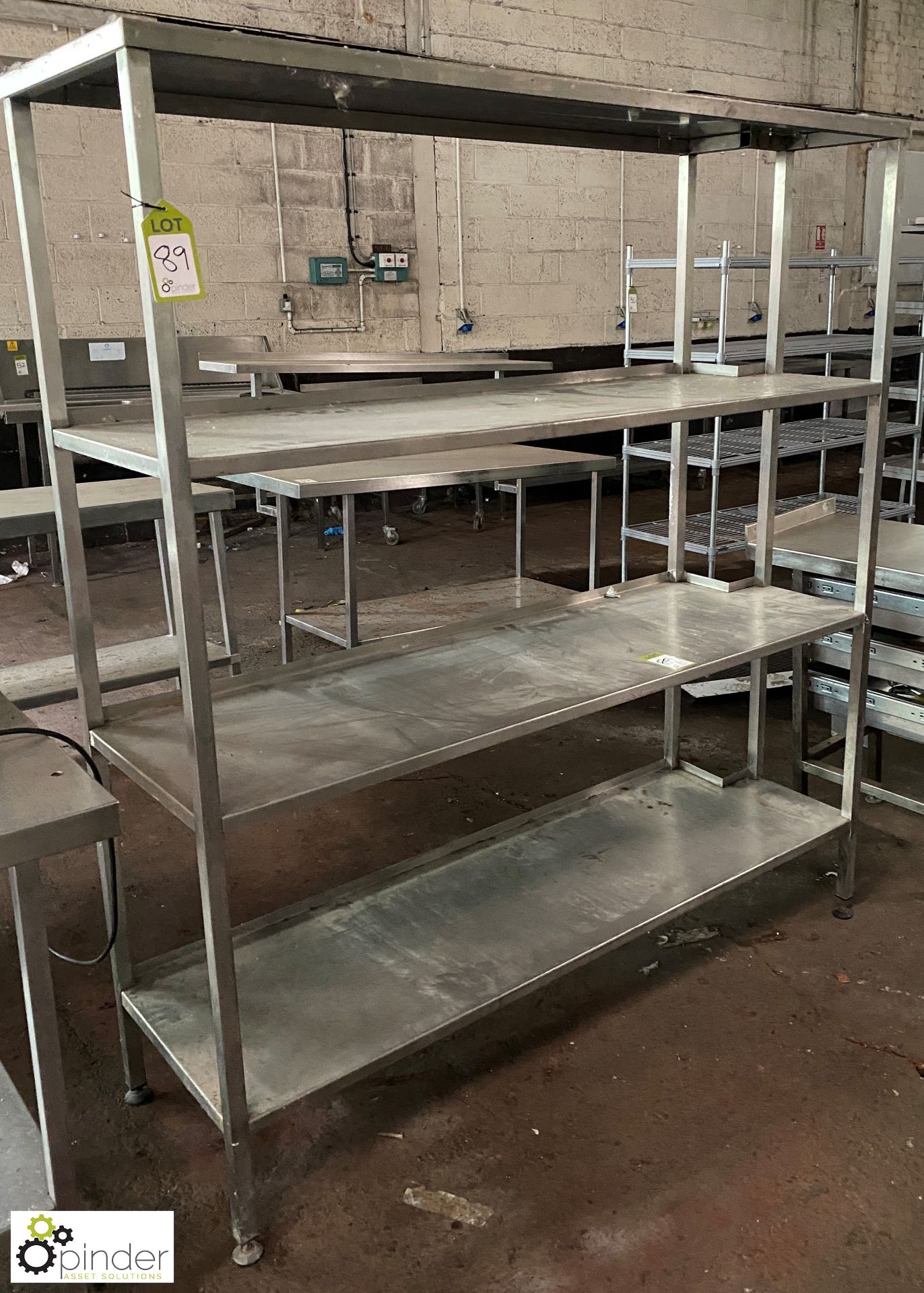 Stainless steel 4-shelf Rack, 1620mm x 500mm x 1820mm - Image 2 of 3