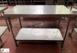 Stainless steel Preparation Table, 1200mm x 640mm x 900mm, with under shelf